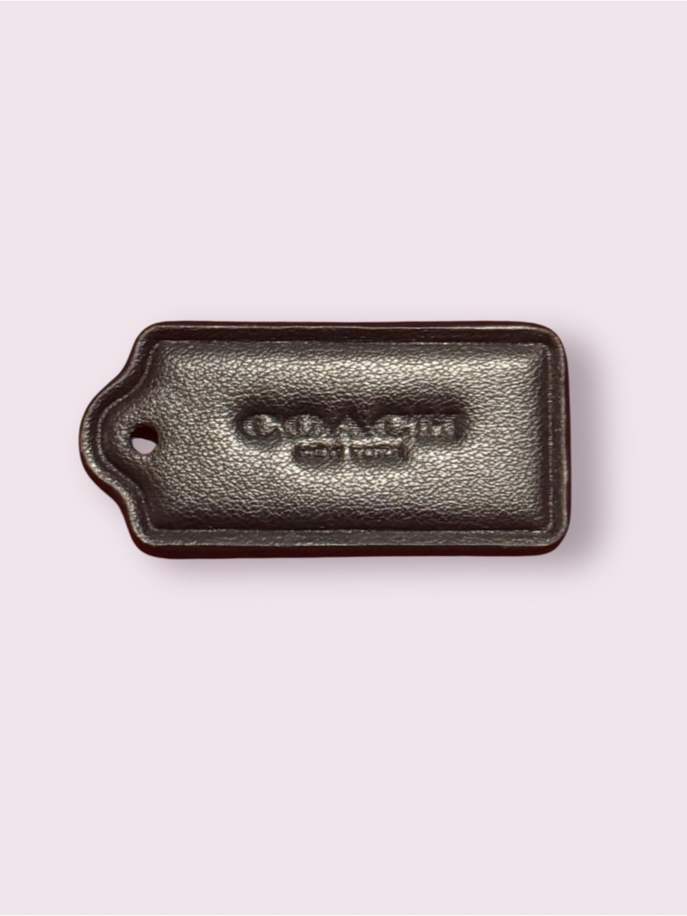 Coach Black Leather Hangtag Bag Charm Keychain